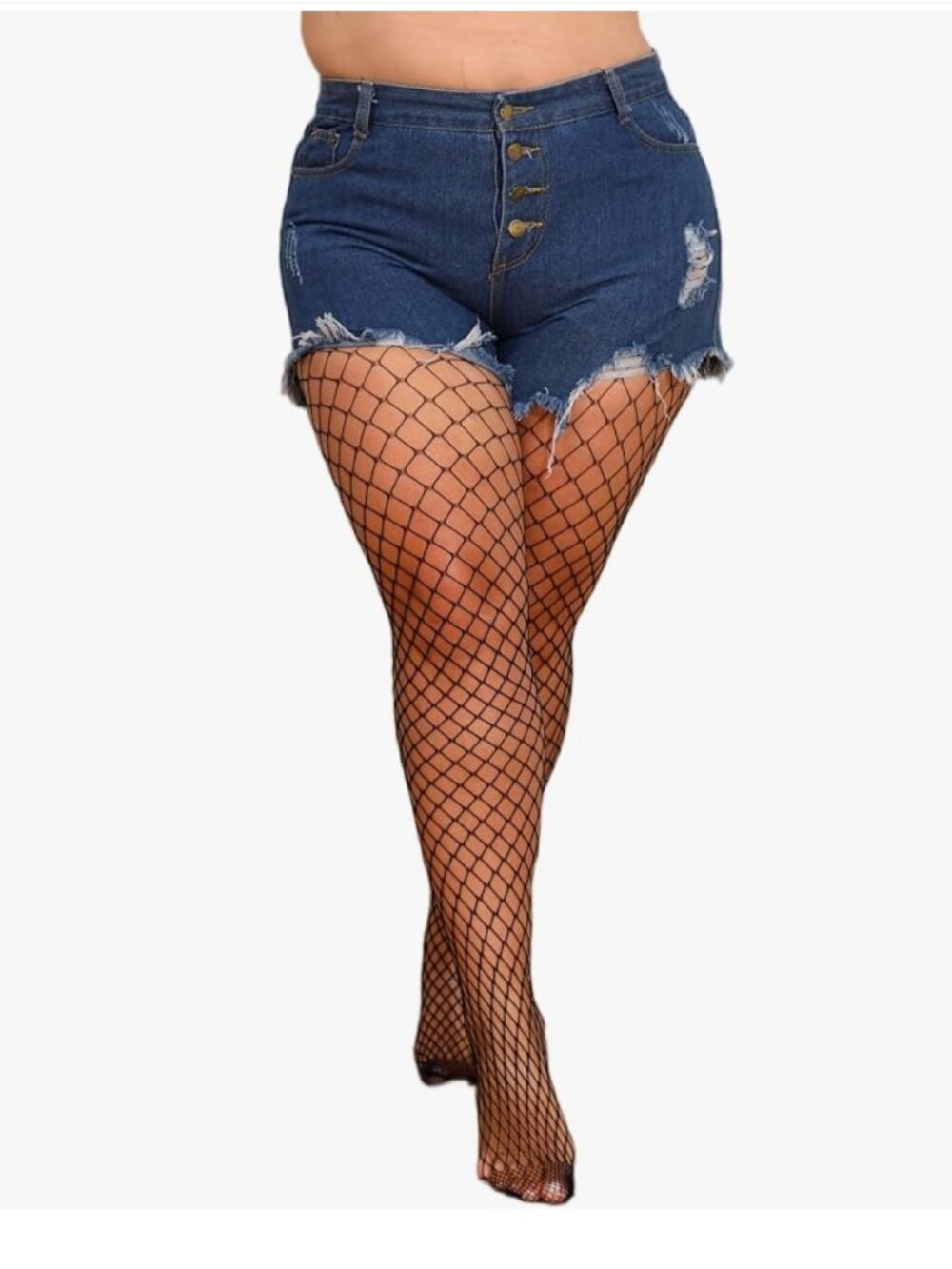 Women's Plus Size Fishnet Stockings XXL
